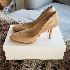 Jimmy Choo Gilbert nude leather pumps
